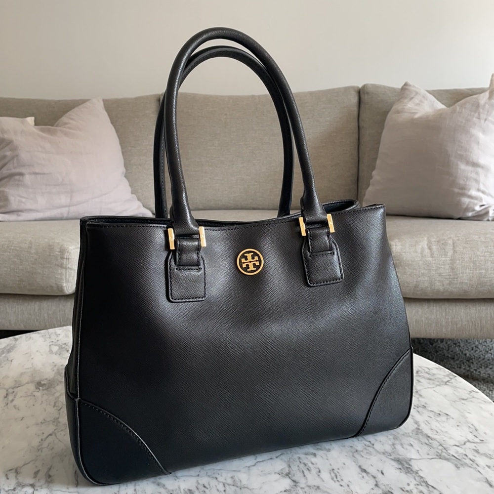 Tory Burch East West Robinson Tote Bag Black